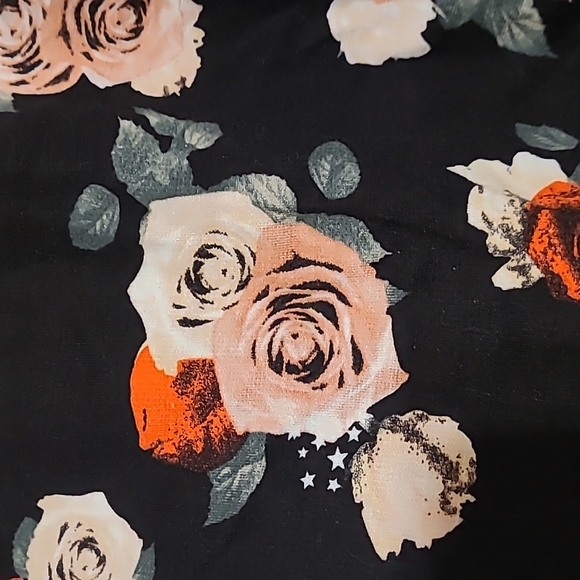 H&M Skater Skirt. Black with Roses on it. - Picture 2 of 5
